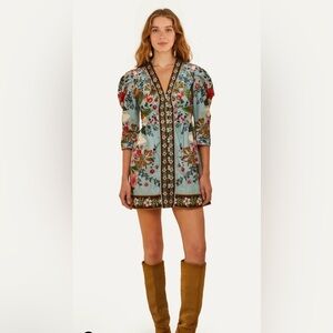 FARM Rio Blue Beauty Bouquet Mini Dress